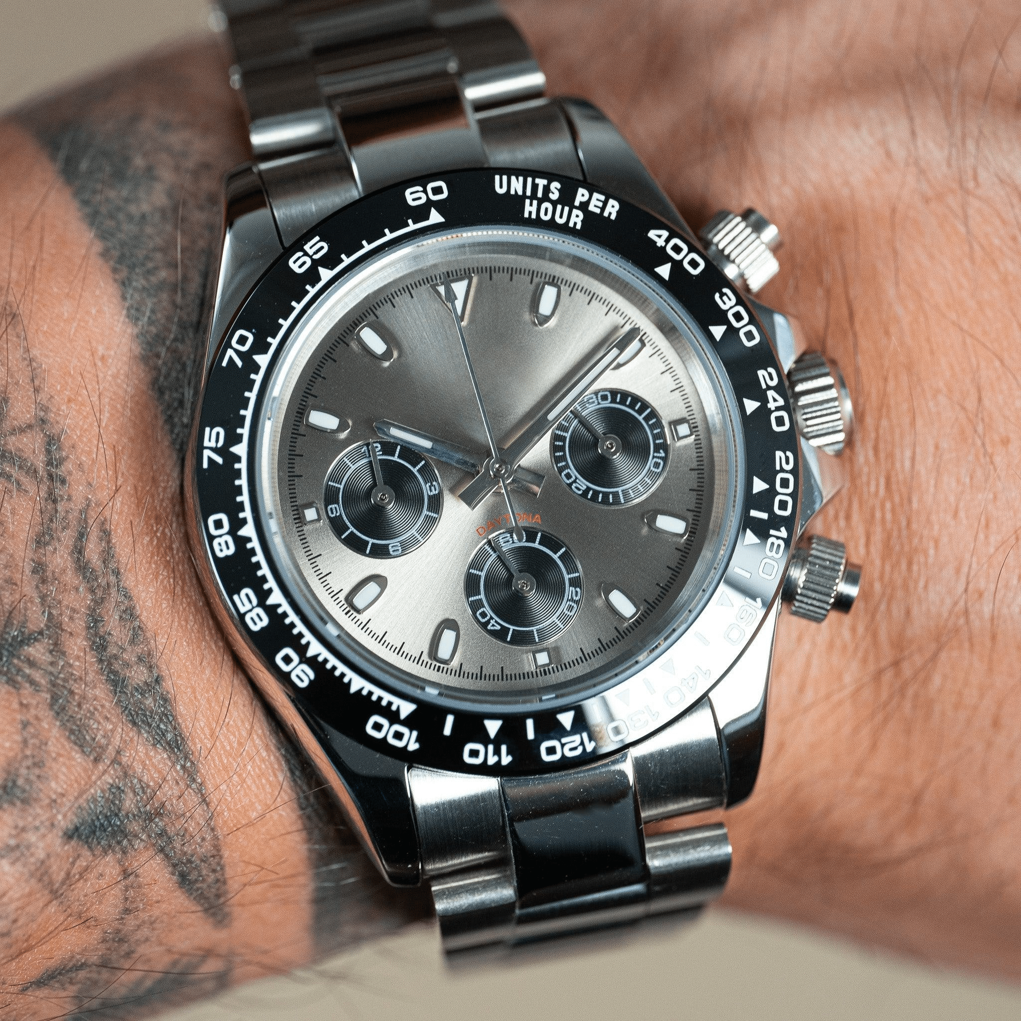 MOD DAYTONA - CHAMPAGNE VK63 - MONTRE A PAPY - Montre automatique seiko mod avec