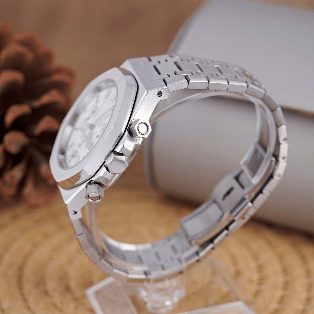 MOD OAK FULL SILVER - MONTRE A PAPY - Montre automatique seiko mod Avec