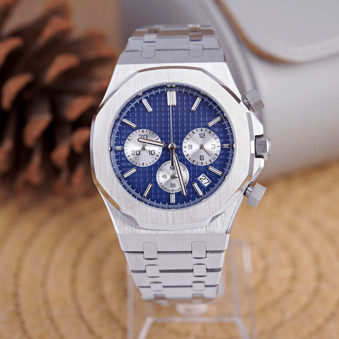 MOD OAK BLUE SILVER - MONTRE A PAPY - Montre automatique seiko mod Avec