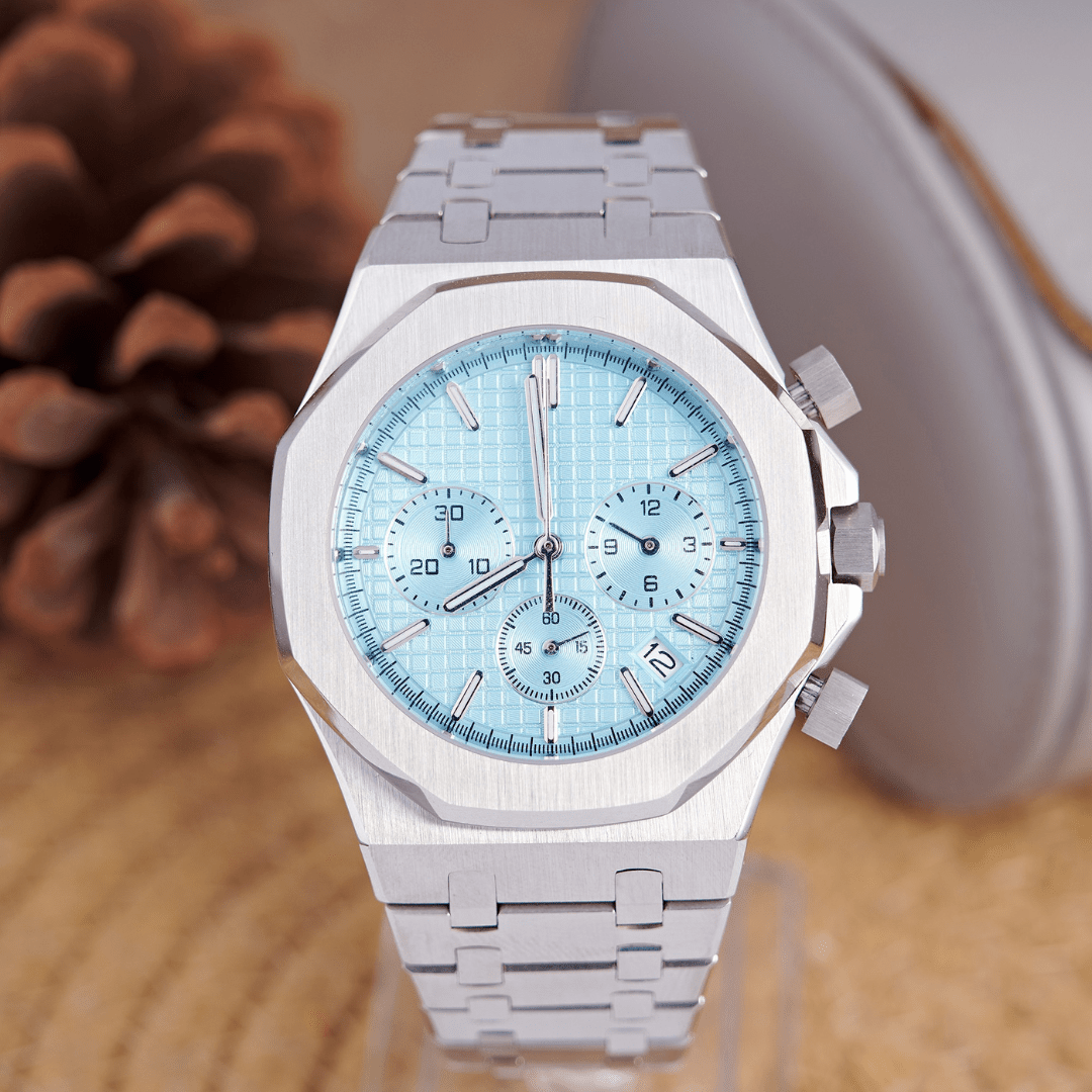 MOD OAK ICE BLUE SILVER - MONTRE A PAPY - Montre automatique seiko mod Avec