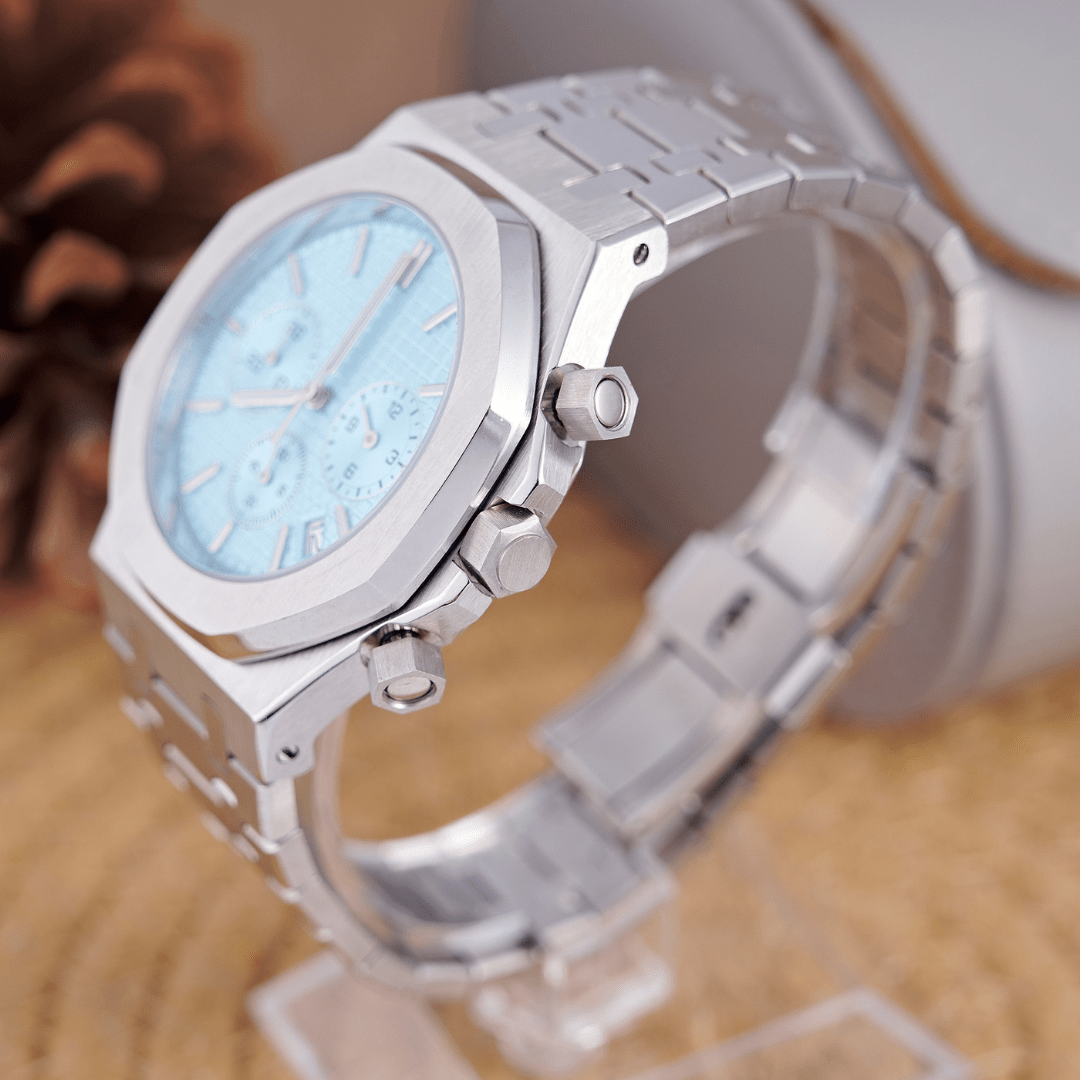 MOD OAK ICE BLUE SILVER - MONTRE A PAPY - Montre automatique seiko mod Avec