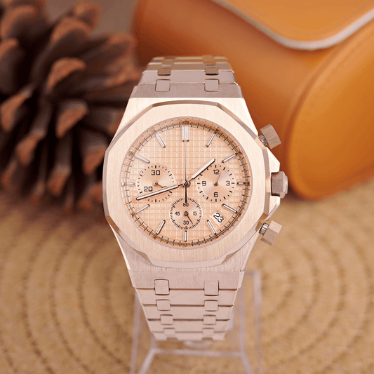 MOD OAK PINKGOLD - MONTRE A PAPY - Montre automatique seiko mod Avec