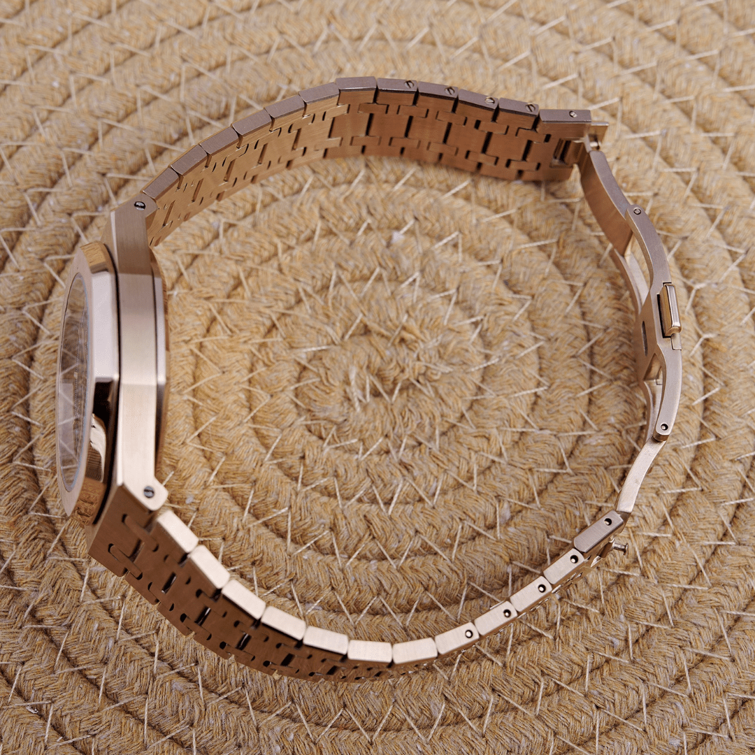 MOD OAK PINKGOLD - MONTRE A PAPY - Montre automatique seiko mod Avec