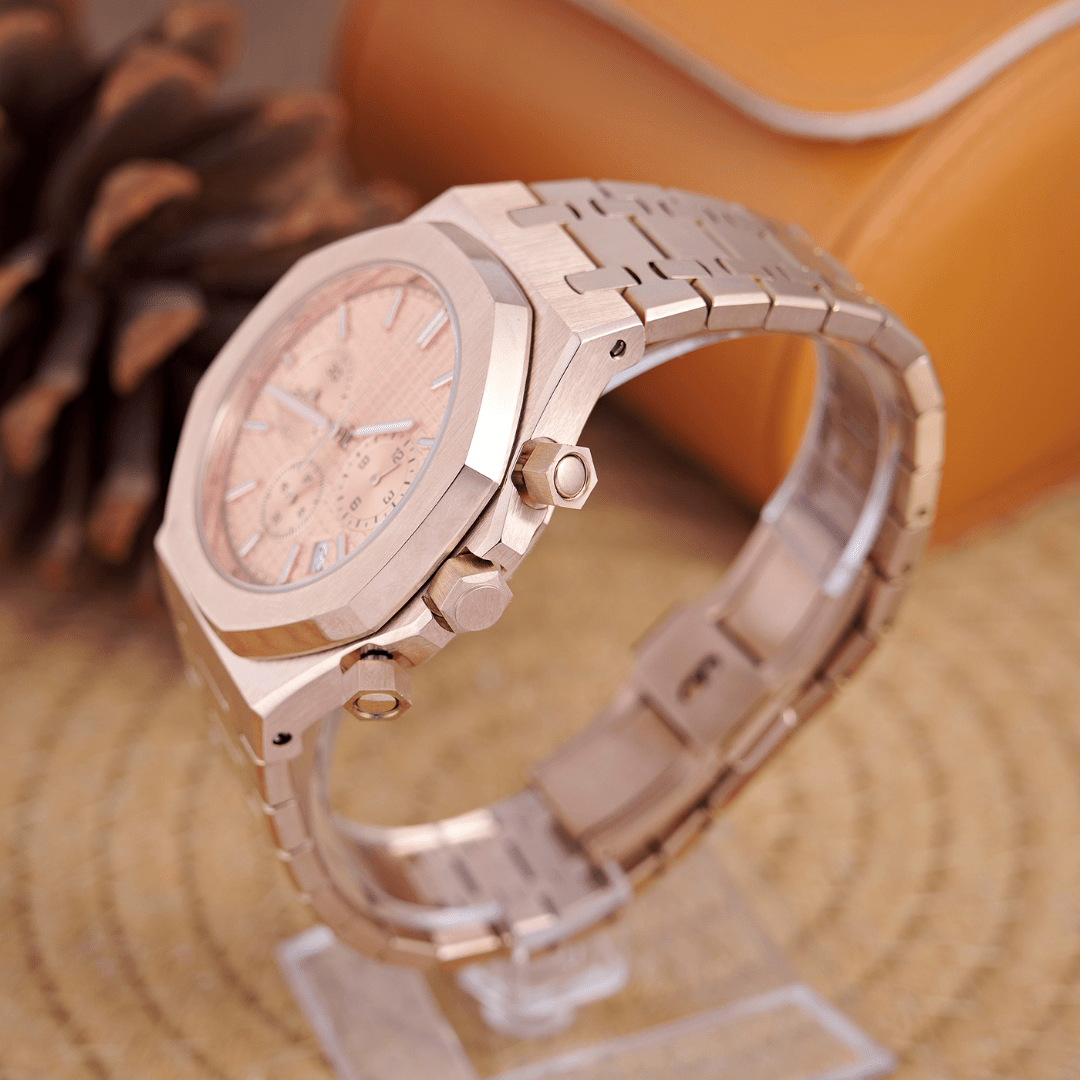 MOD OAK PINKGOLD - MONTRE A PAPY - Montre automatique seiko mod Avec