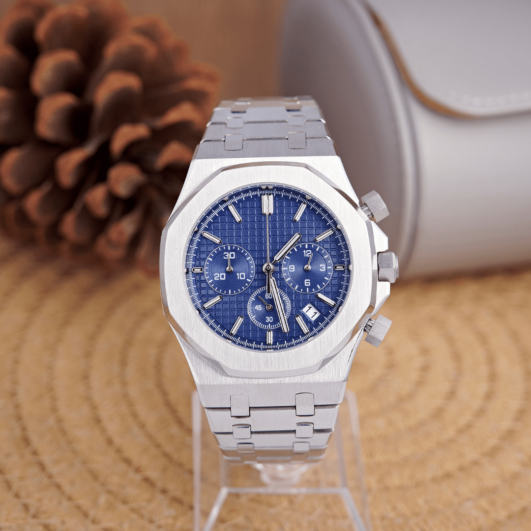 MOD OAK BLUE SILVER 2 - MONTRE A PAPY - Montre automatique seiko mod Avec