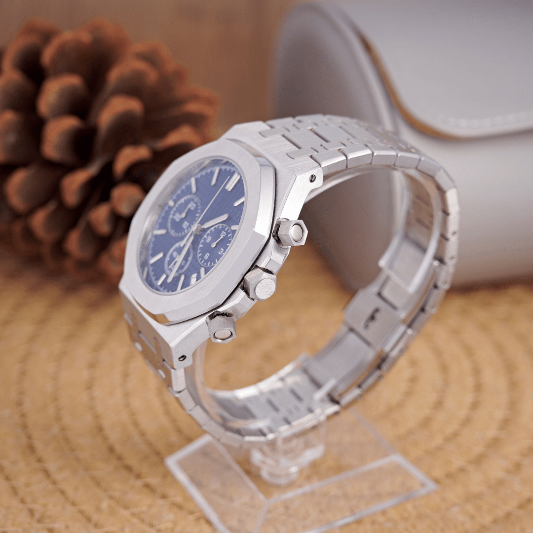 MOD OAK BLUE SILVER 2 - MONTRE A PAPY - Montre automatique seiko mod Avec