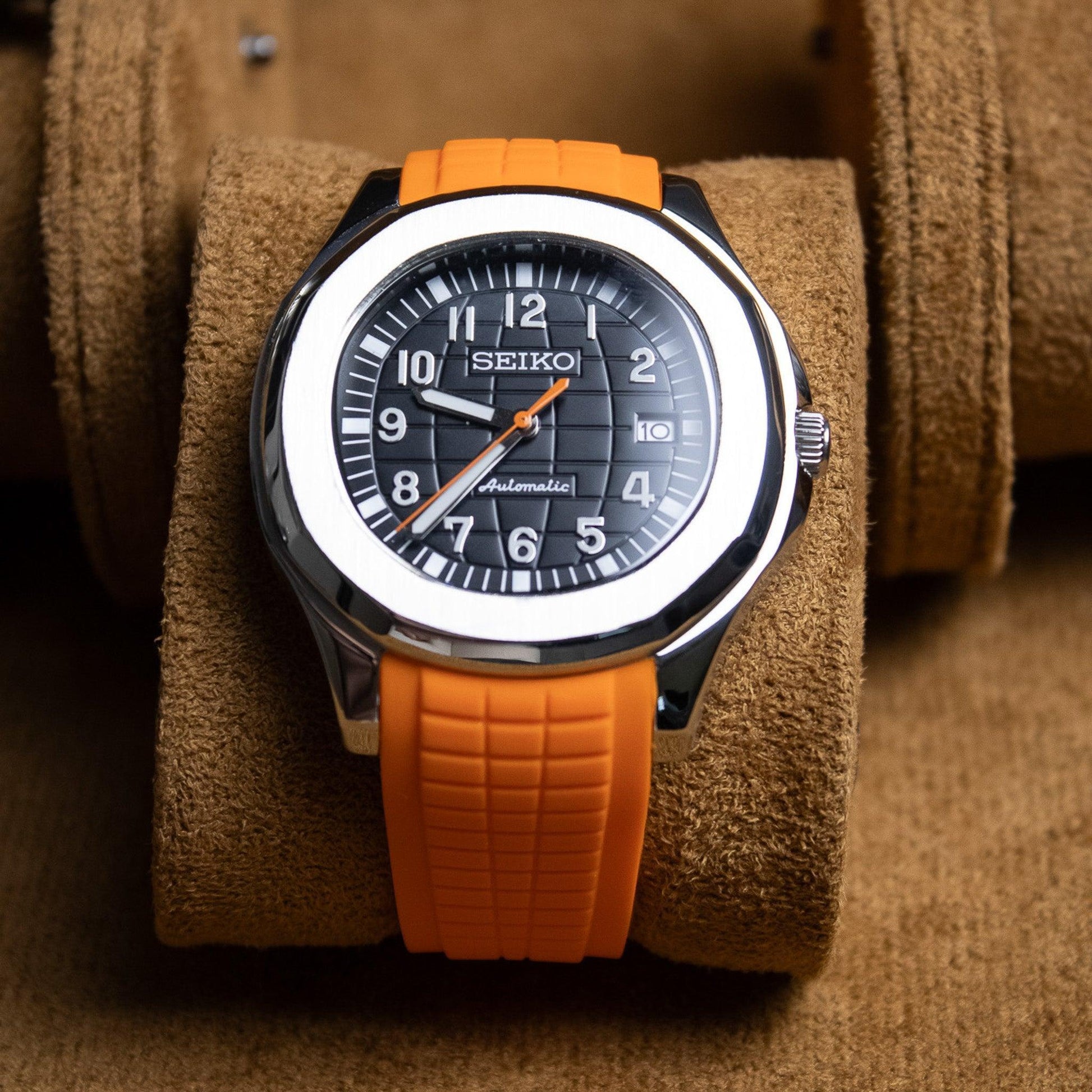 MOD AQUA - ORANGE - MONTRE A PAPY - Montre automatique seiko mod