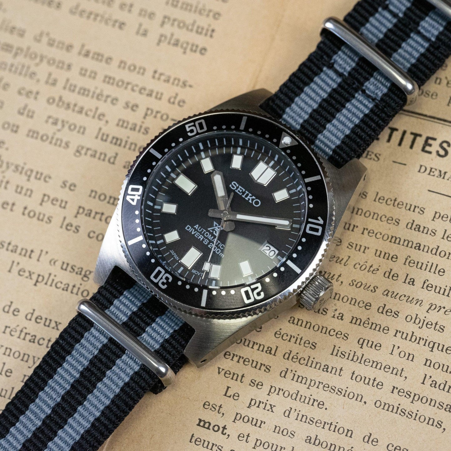 MOD SUB - BLACK DIVER - MONTRE A PAPY - Montre automatique seiko mod Gris