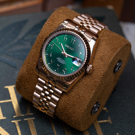 MOD DJ - ARABIC GREEN PINK GOLD - MONTRE A PAPY - Montre automatique seiko mod 36mm