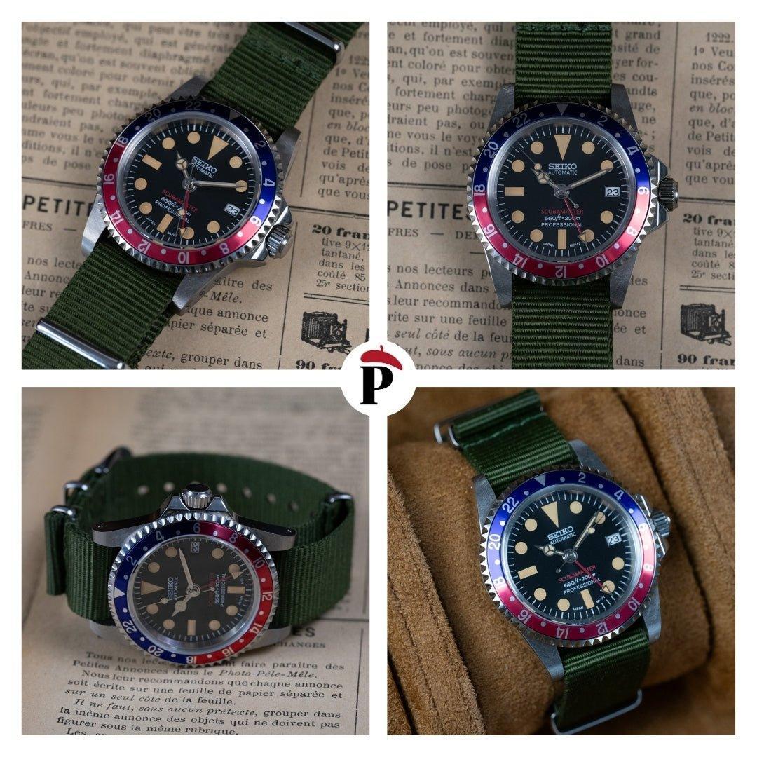 MOD GMT - PEPSI VINTAGE - MONTRE A PAPY - Montre automatique seiko mod Nato