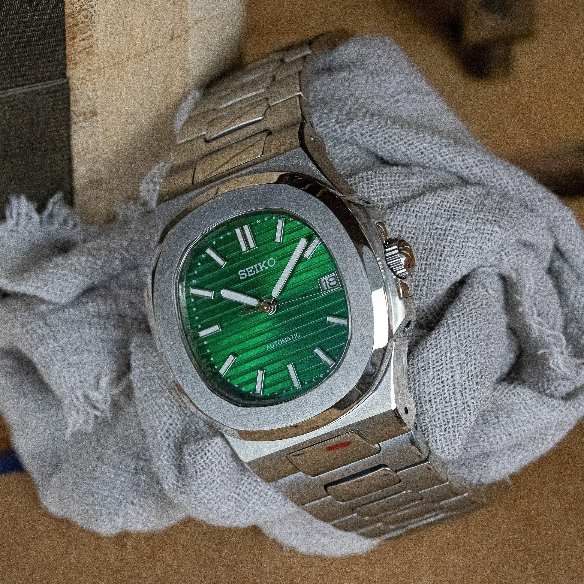 MOD NAUT - GREEN - MONTRE A PAPY - Montre automatique seiko mod