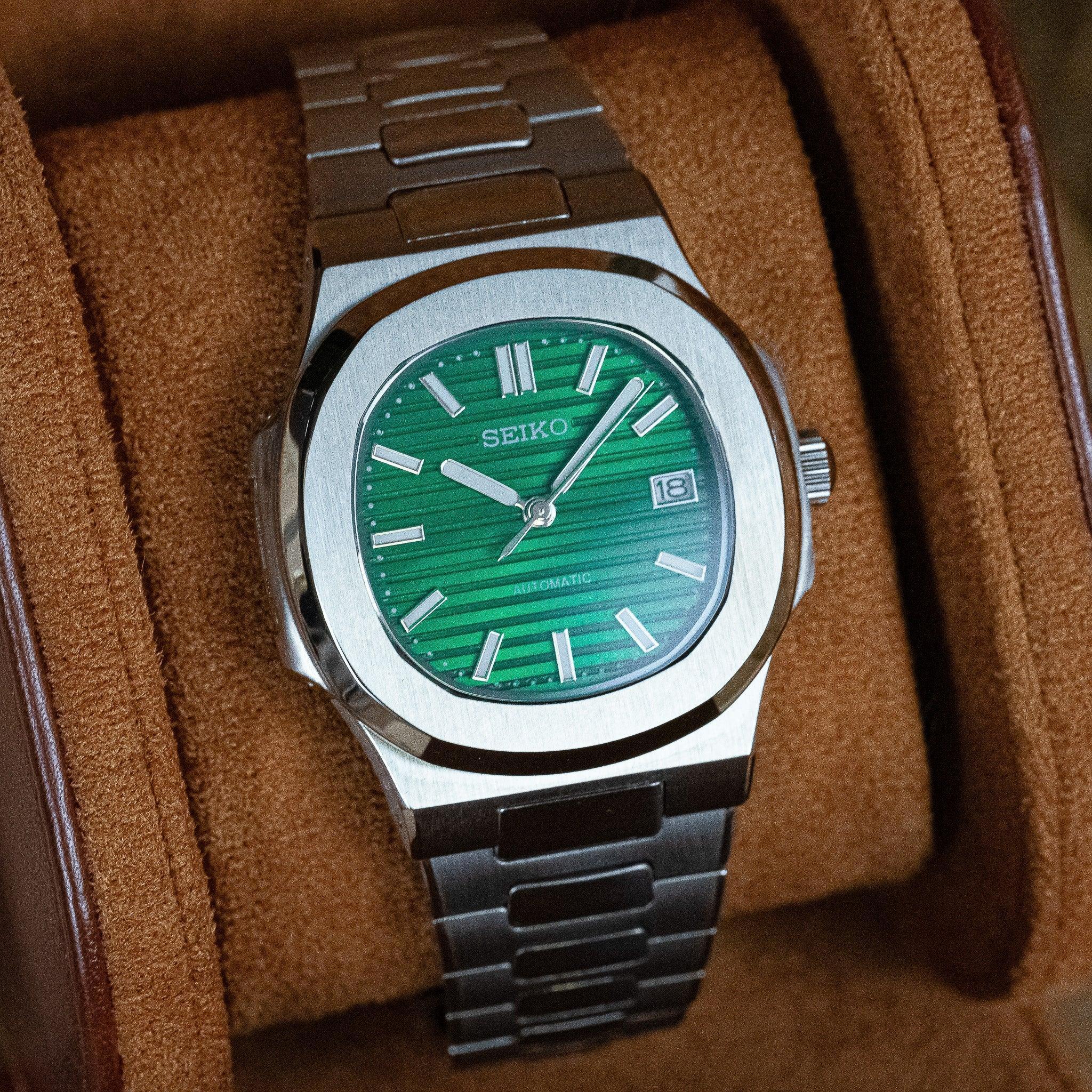 MOD NAUT - GREEN - MONTRE A PAPY - Montre automatique seiko mod