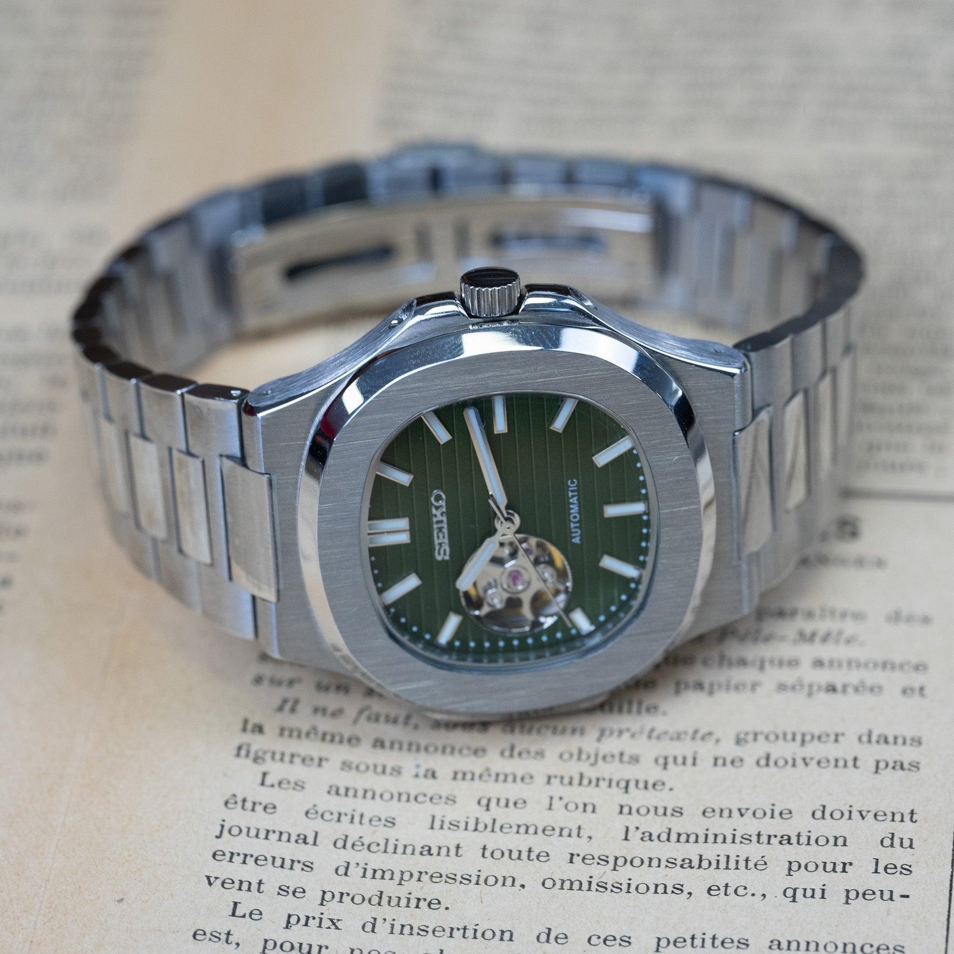 MOD NAUT - KAKI OPEN HEART - MONTRE A PAPY - Montre automatique seiko mod