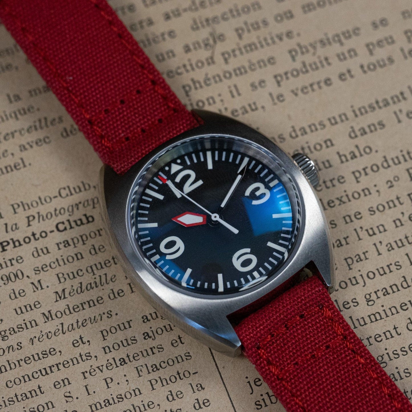 MOD PILOT - RED HANDS - MONTRE A PAPY - Montre automatique seiko mod Red