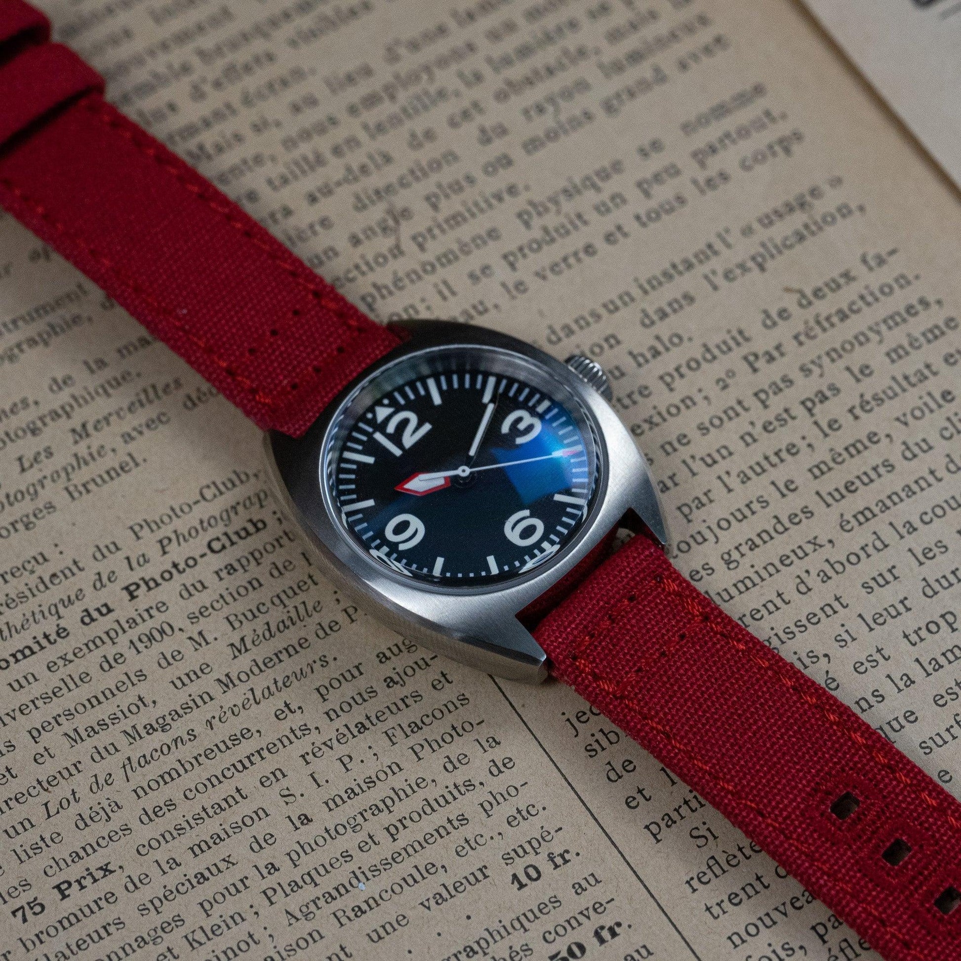 MOD PILOT - RED HANDS - MONTRE A PAPY - Montre automatique seiko mod Red