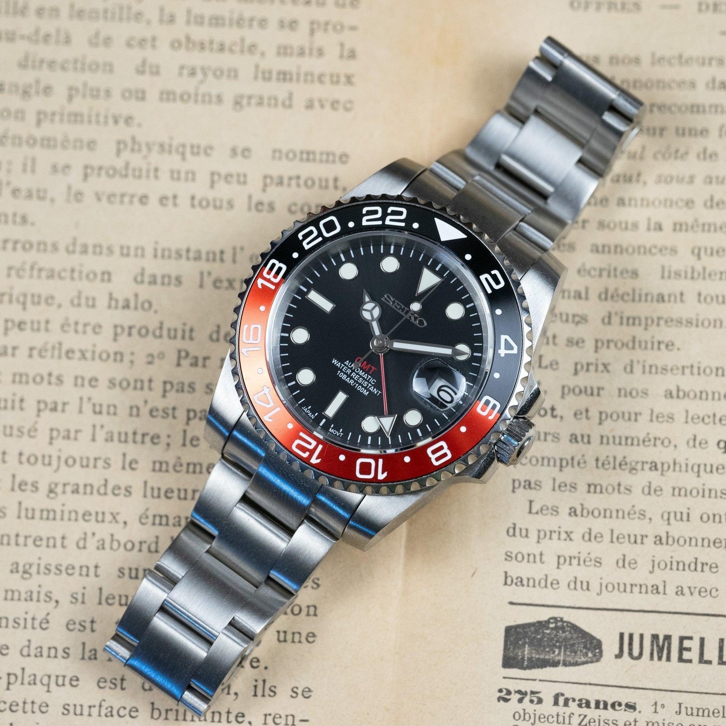 MOD GMT - COKE - MONTRE A PAPY - Montre automatique seiko mod Oyster