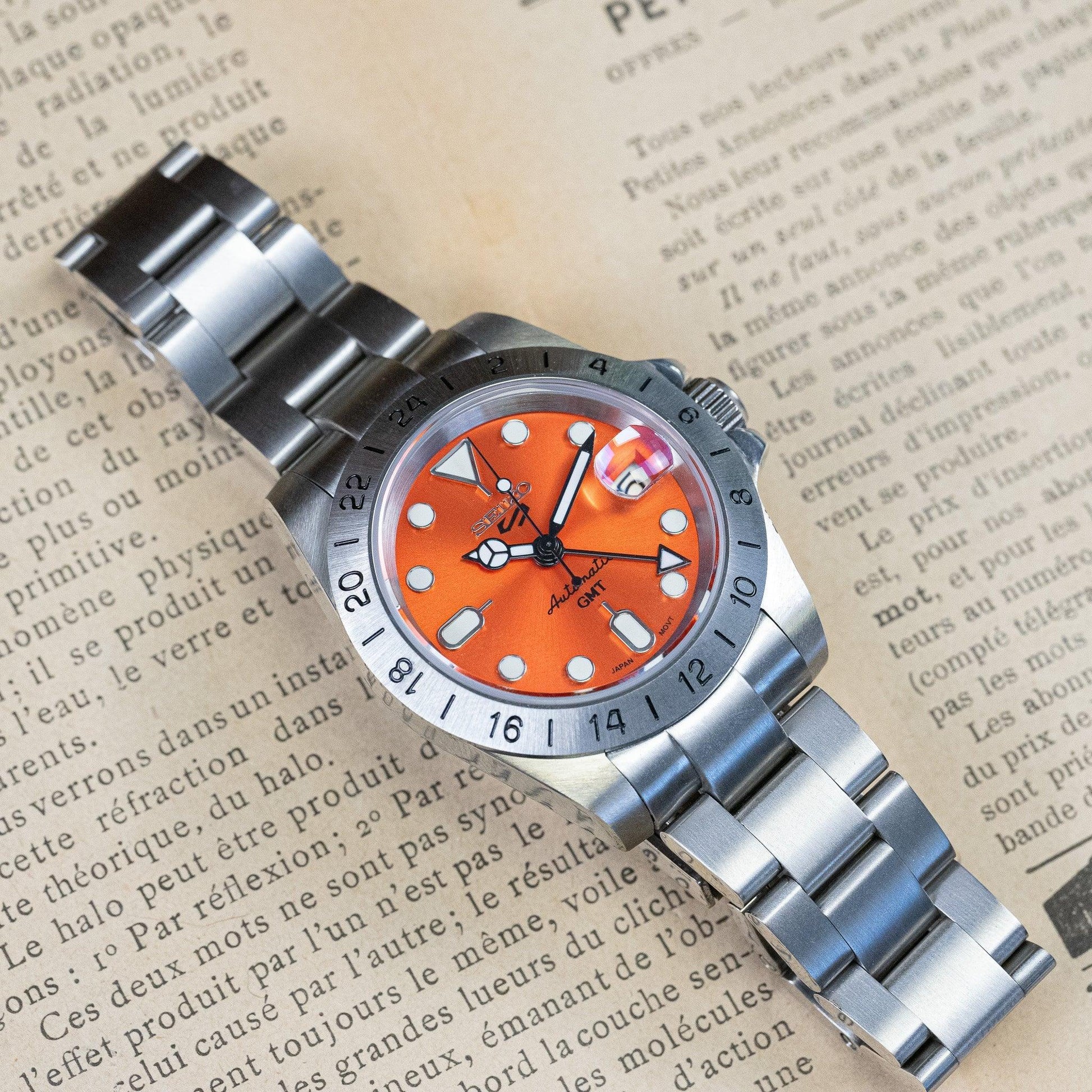 MOD EXPLO - EXPLORER 2 ORANGE - MONTRE A PAPY - Montre automatique seiko mod