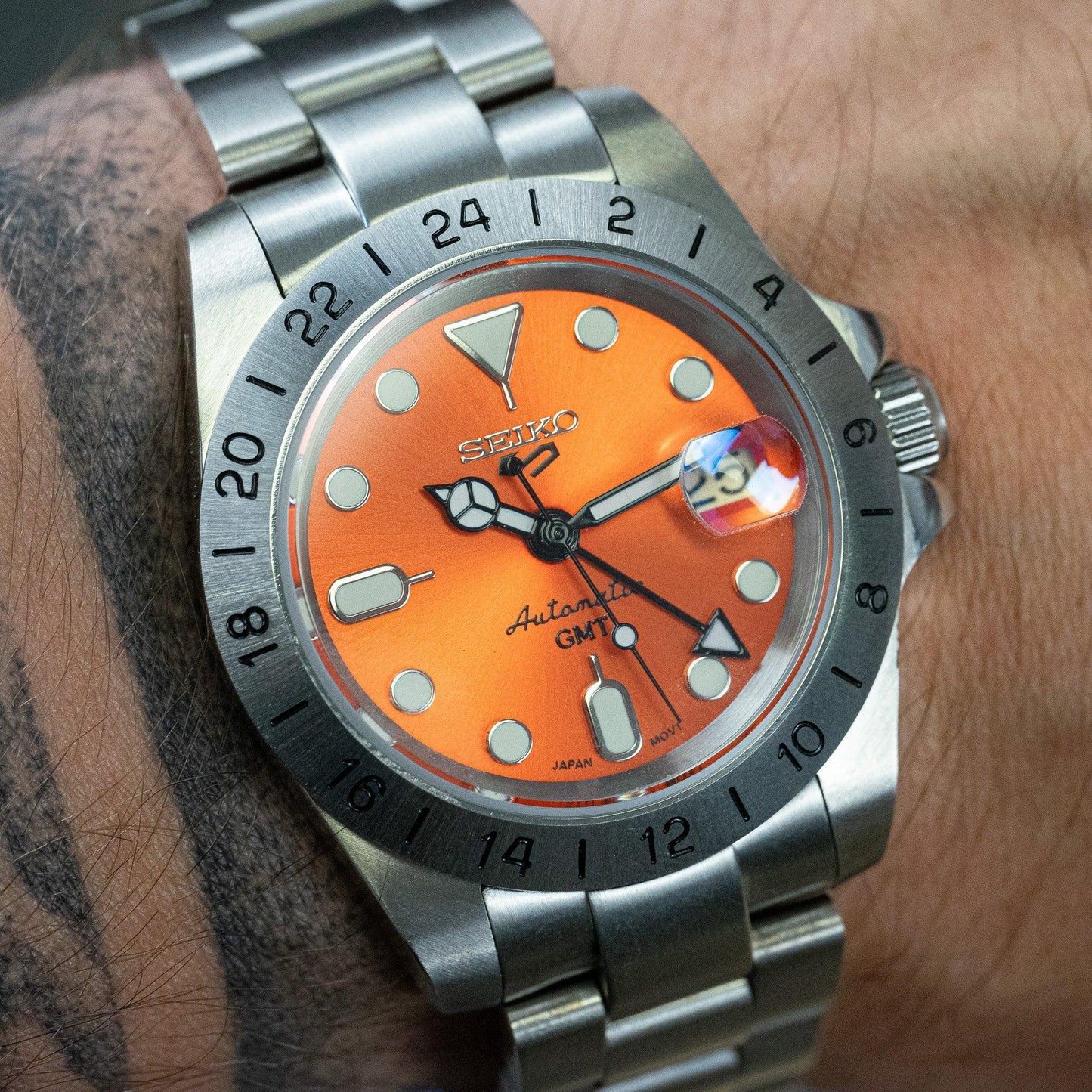 MOD EXPLO - EXPLORER 2 ORANGE - MONTRE A PAPY - Montre automatique seiko mod