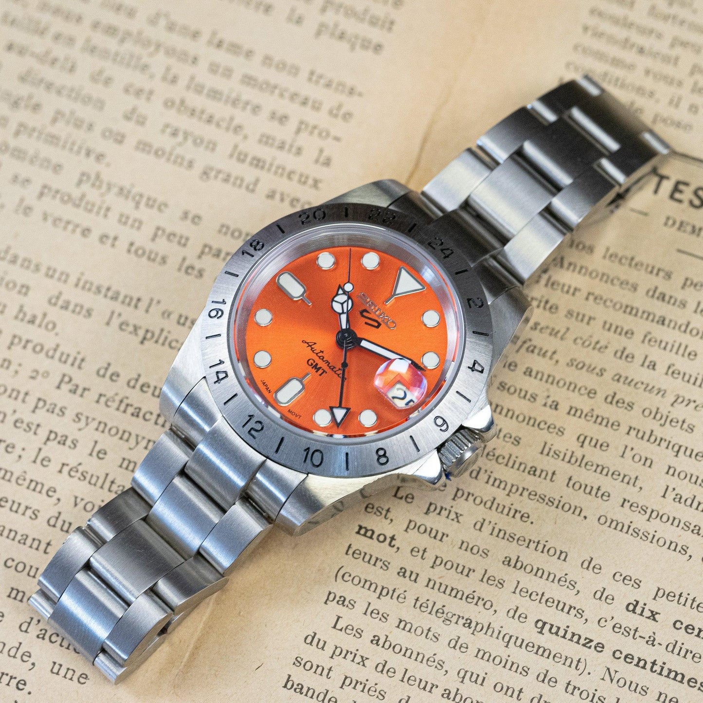 MOD EXPLO - EXPLORER 2 ORANGE - MONTRE A PAPY - Montre automatique seiko mod