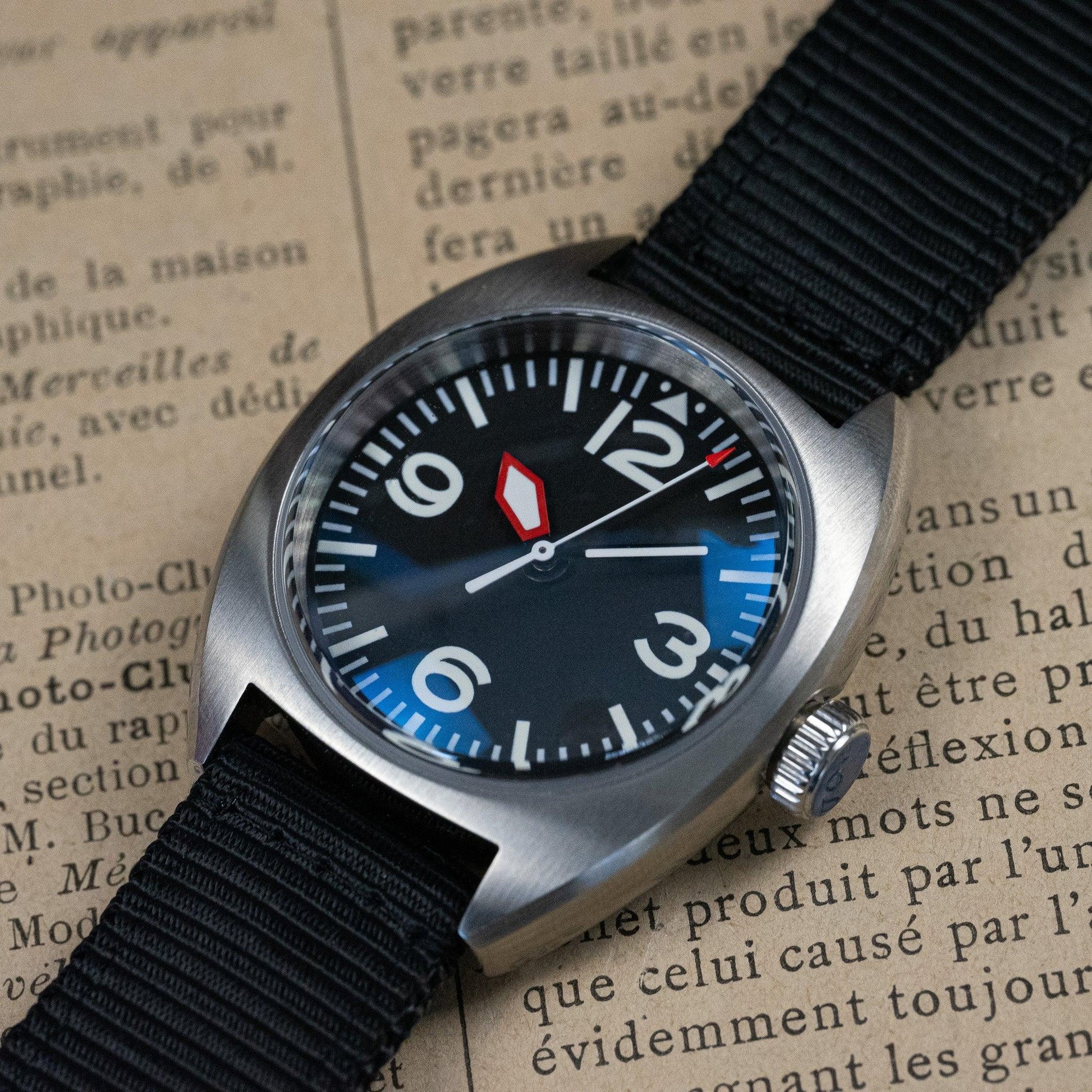 MOD PILOT - RED HANDS - MONTRE A PAPY - Montre automatique seiko mod Red