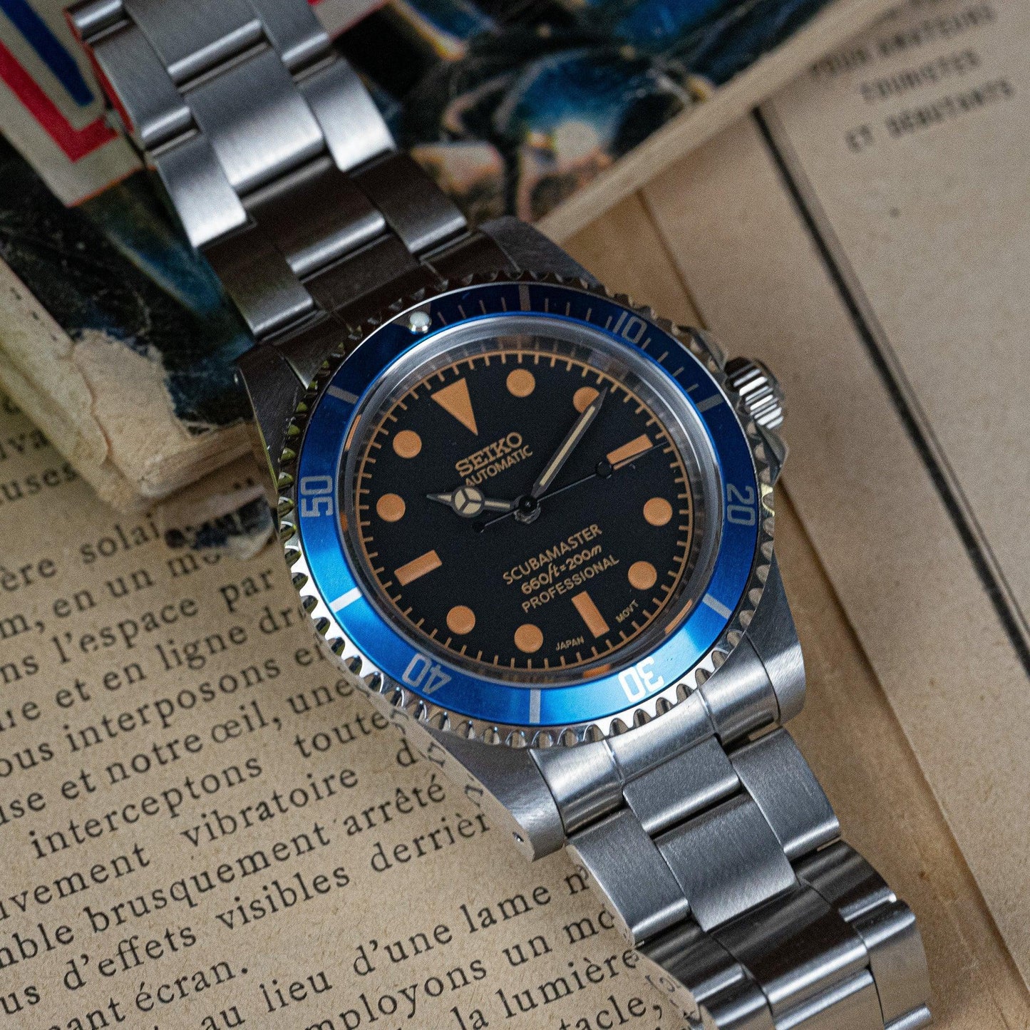 MOD VINTAGE SUB BLUE - MONTRE A PAPY - Montre automatique seiko mod