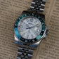 MOD GMT - WHITE ARABIC GREEN - MONTRE A PAPY - Montre automatique seiko mod Jubilee