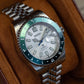 MOD GMT - WHITE ARABIC GREEN - MONTRE A PAPY - Montre automatique seiko mod Jubilee