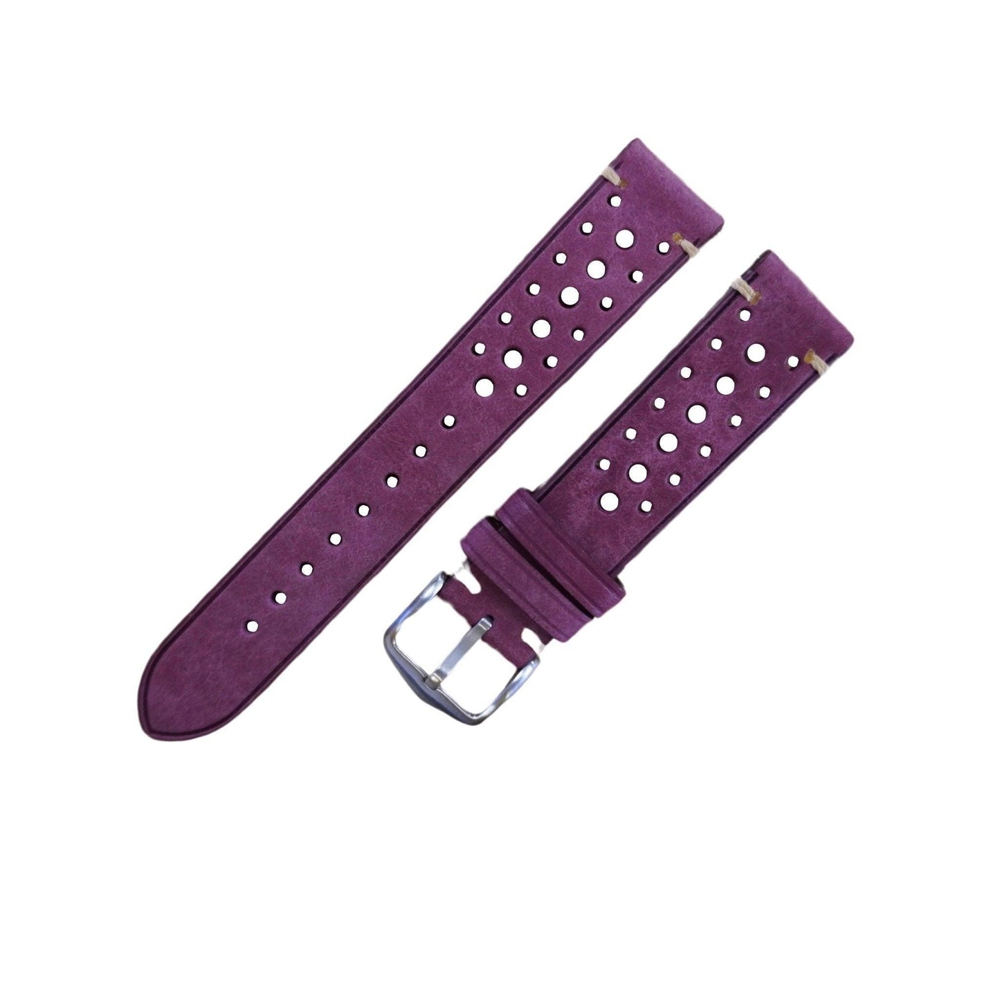 Bracelet montre cuir Rally #2 - MONTRE A PAPY - Montre automatique seiko mod 18mmPurple