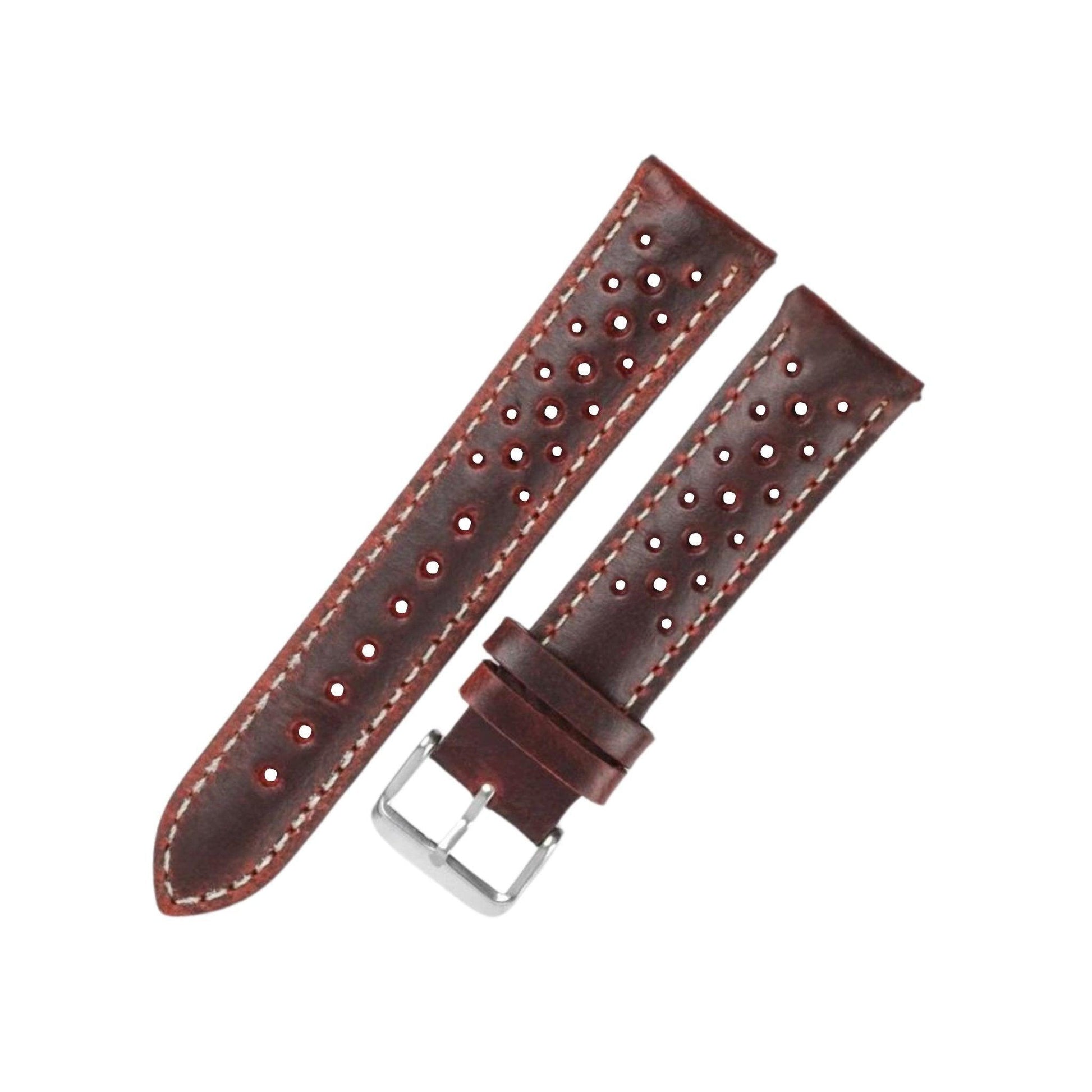 Bracelet montre cuir Rally - MONTRE A PAPY - Montre automatique seiko mod 18mmRouge