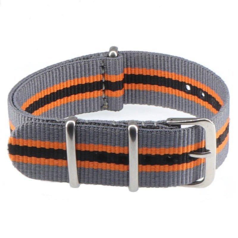 Bracelet montre Nato (Bandes) - MONTRE A PAPY - Montre automatique seiko mod 18mmGris/Orange/Noir