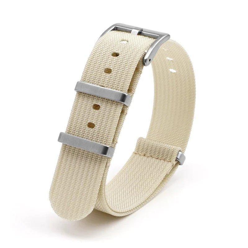 Bracelet montre Nato (cotelé) - MONTRE A PAPY - Montre automatique seiko mod 18mmBeige