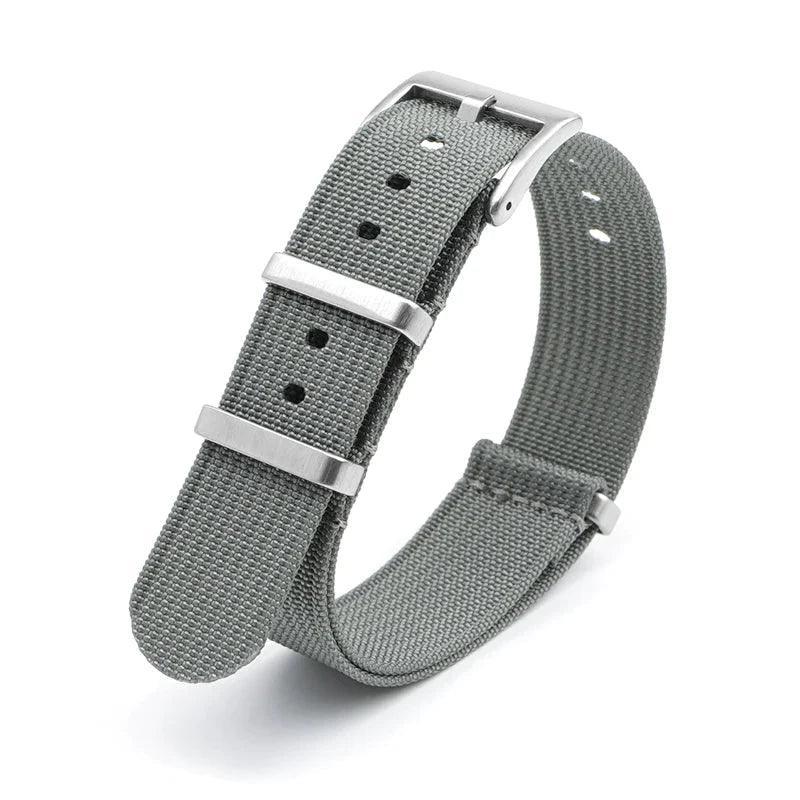 Bracelet montre Nato (cotelé) - MONTRE A PAPY - Montre automatique seiko mod 18mmGris