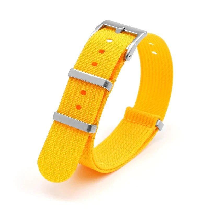 Bracelet montre Nato (cotelé) - MONTRE A PAPY - Montre automatique seiko mod 18mmJaune