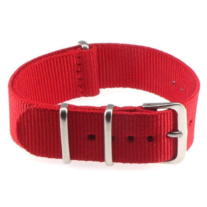 Bracelet montre Nato (Uni) - MONTRE A PAPY - Montre automatique seiko mod 18mmRouge