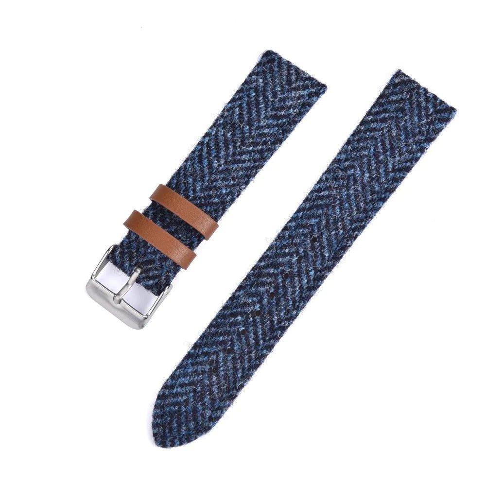 Bracelet montre Tweed - MONTRE A PAPY - Montre automatique seiko mod 18mmBleu