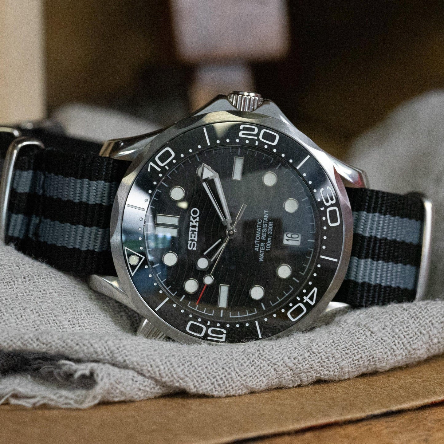 MOD SEA - 007 BLACK (NATO) - MONTRE A PAPY - Montre automatique seiko mod