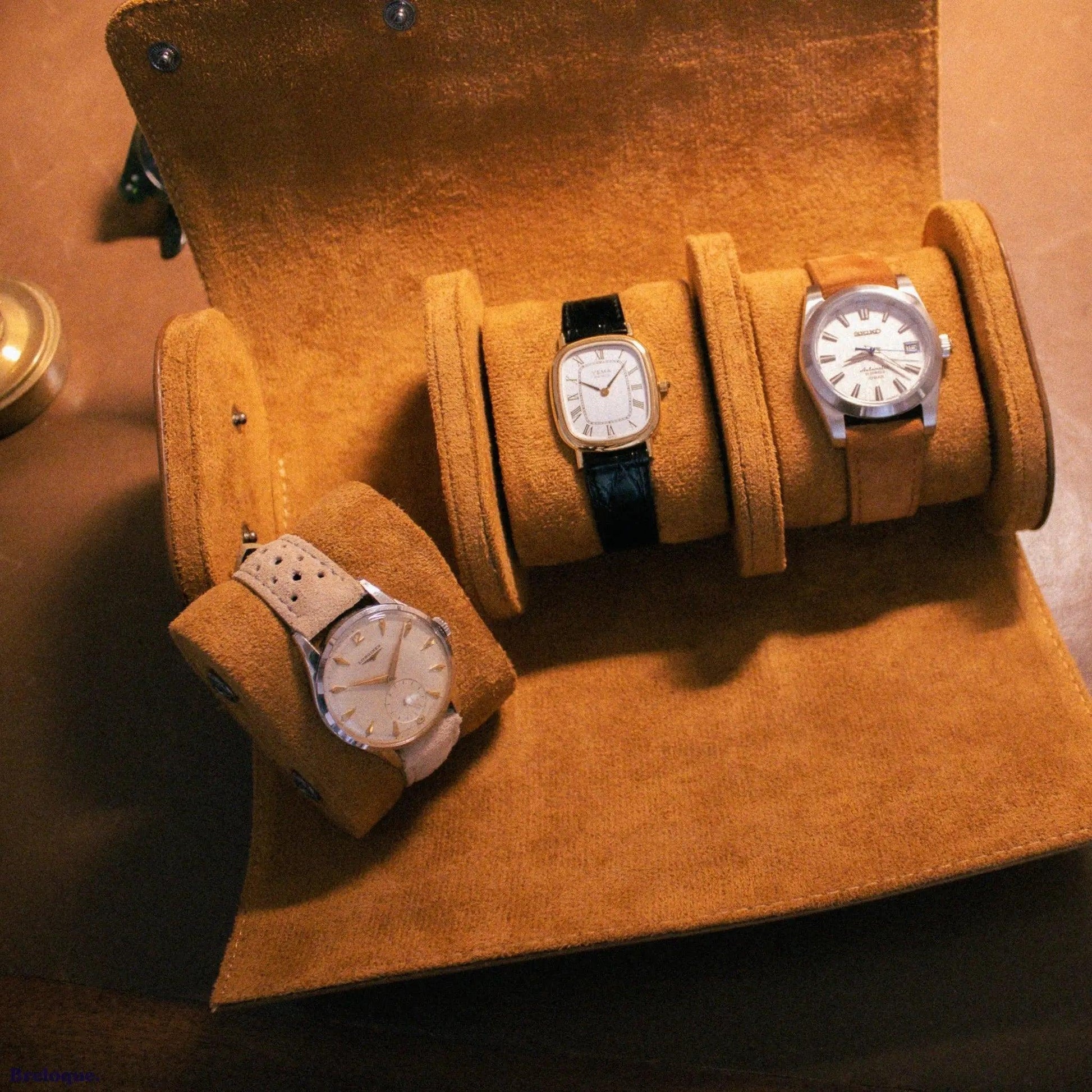 Rouleau Rangement de Montre en Cuir Watch Rolls - MONTRE A PAPY