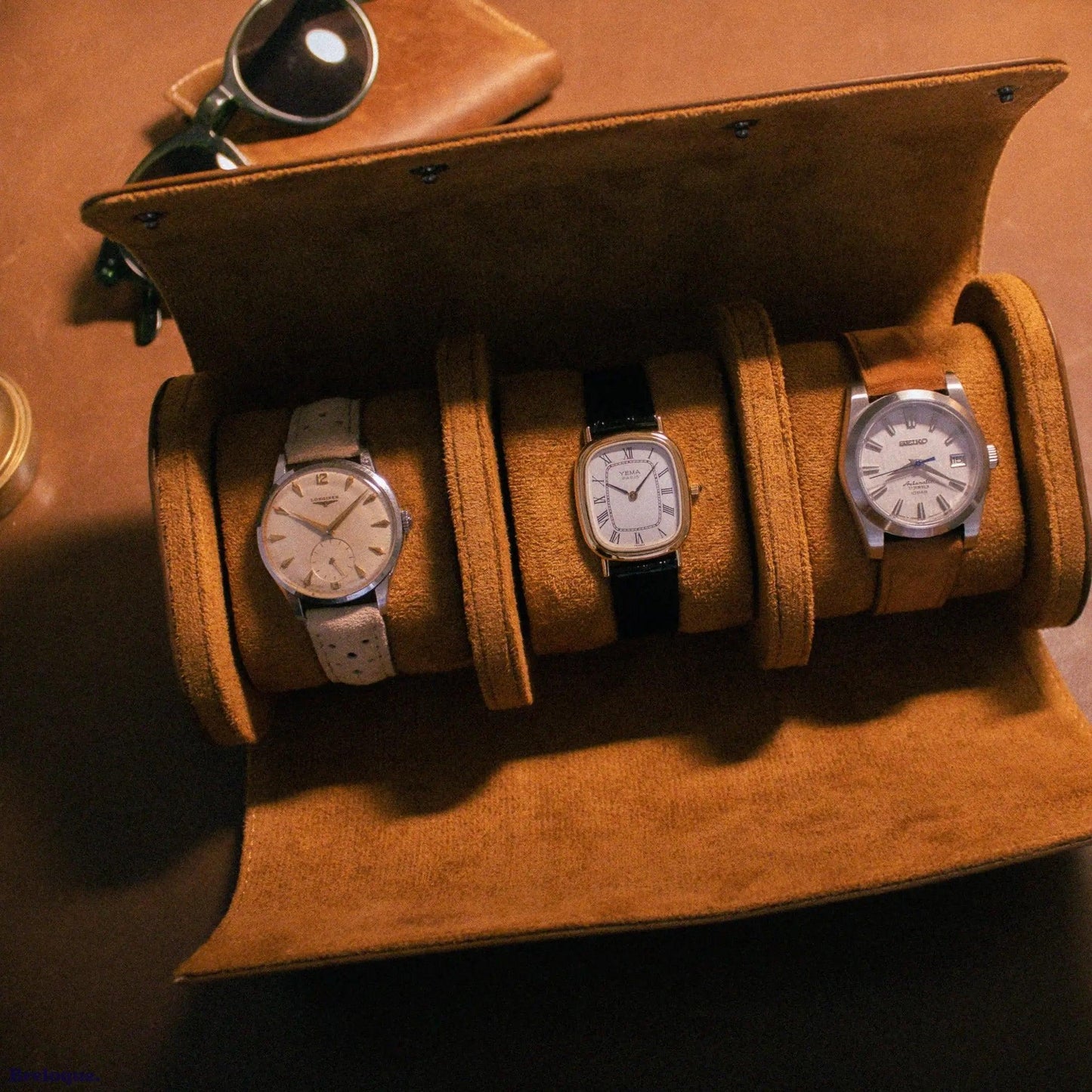 Rouleau Rangement de Montre en Cuir Watch Rolls - MONTRE A PAPY