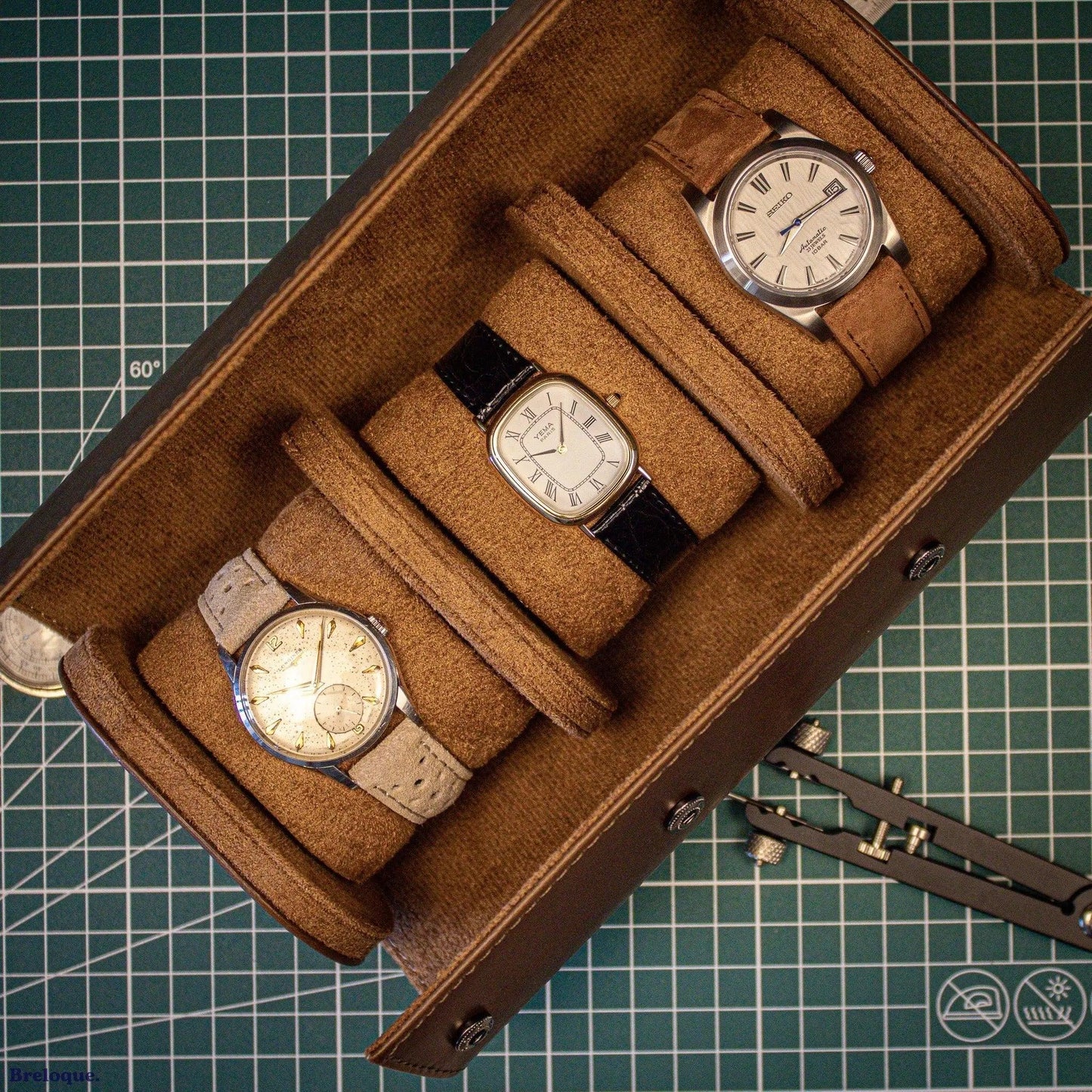 Rouleau Rangement de Montre en Cuir Watch Rolls - MONTRE A PAPY