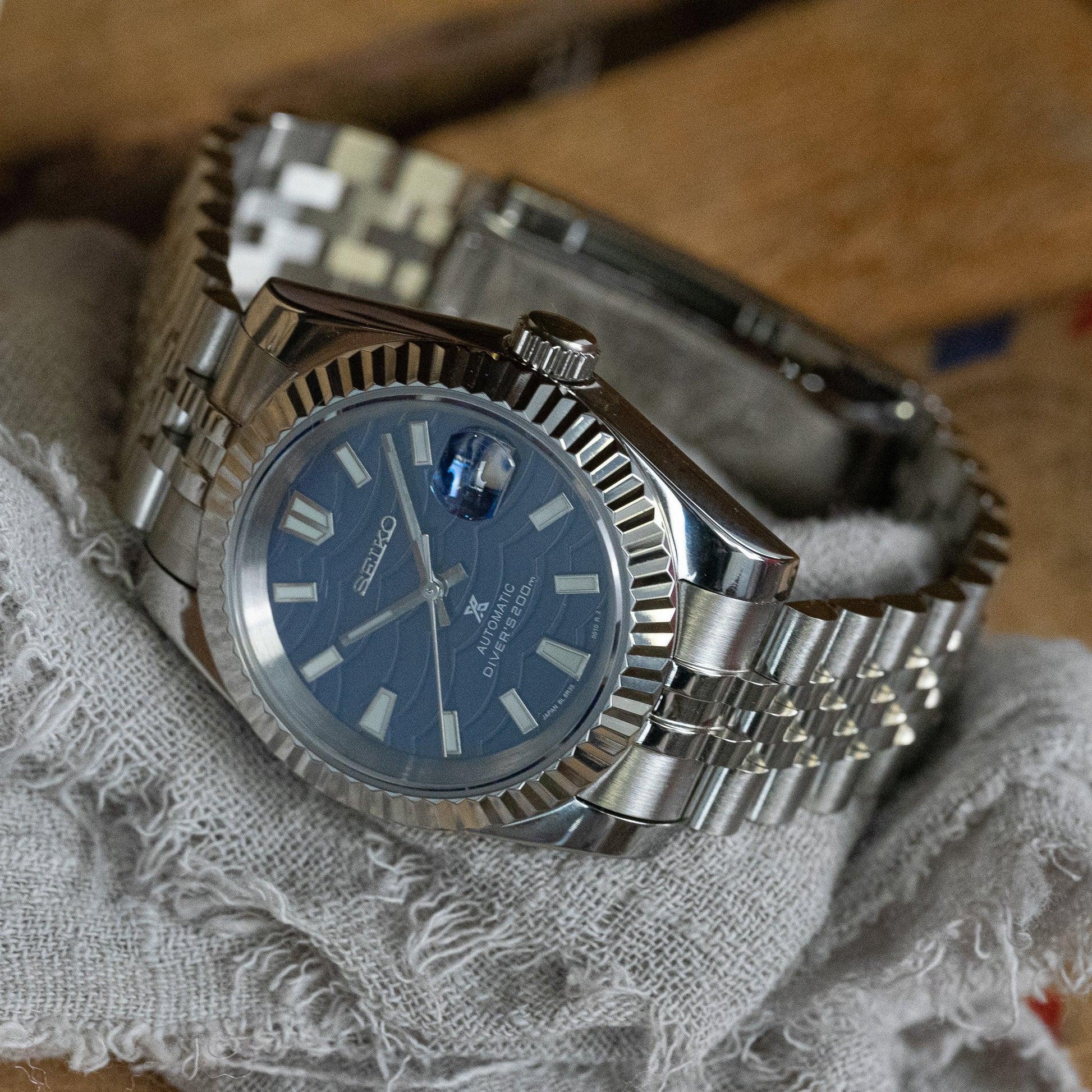 MOD DJ - BLUE WAVE - MONTRE A PAPY - Montre automatique seiko mod 39mm