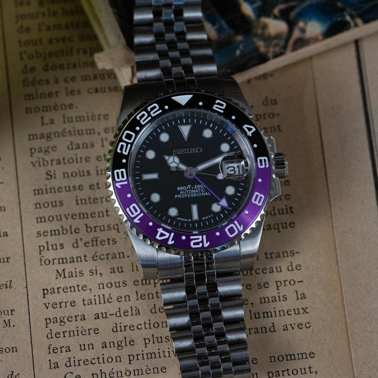 MOD GMT - JOKER - MONTRE A PAPY - Montre automatique seiko mod