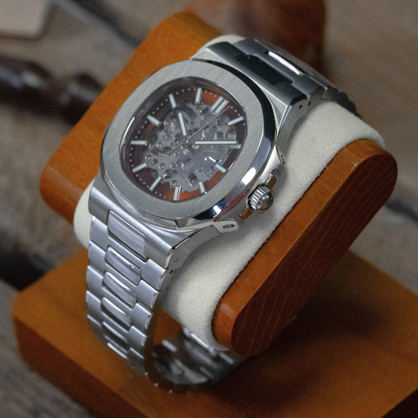 MOD NAUT - SQUELETTE BROWN - MONTRE A PAPY - Montre automatique seiko mod